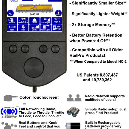 Ring Engineering HC-3 | (Indoor Use) RailPro Wireless Handheld Controller with Color Touchscreen
