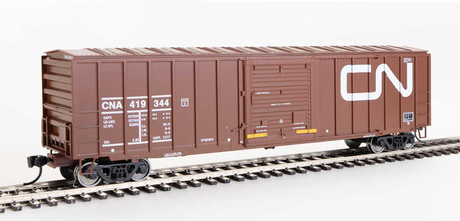 Walthers Mainline 910-1852 | 50' ACF Exterior Post Boxcar - Ready to Run - Canadian National CNA #419344 (Boxcar Red, Large Noodle Logo) | HO Scale