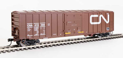 Walthers Mainline 910-1853 | 50' ACF Exterior Post Boxcar - Ready to Run - Canadian National CNA #419380 (Boxcar Red, Large Noodle Logo) | HO Scale