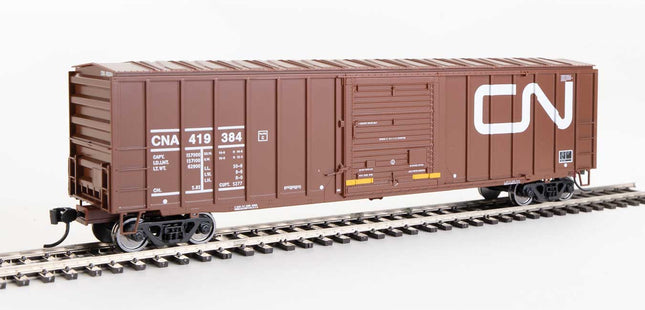 Walthers Mainline 910-1854 | 50' ACF Exterior Post Boxcar - Ready to Run - Canadian National CNA #419384 (Boxcar Red, Large Noodle Logo) | HO Scale