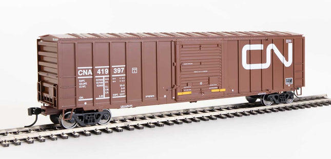 Walthers Mainline 910-1855 | 50' ACF Exterior Post Boxcar - Ready to Run - Canadian National CNA #419397 (Boxcar Red, Large Noodle Logo) | HO Scale