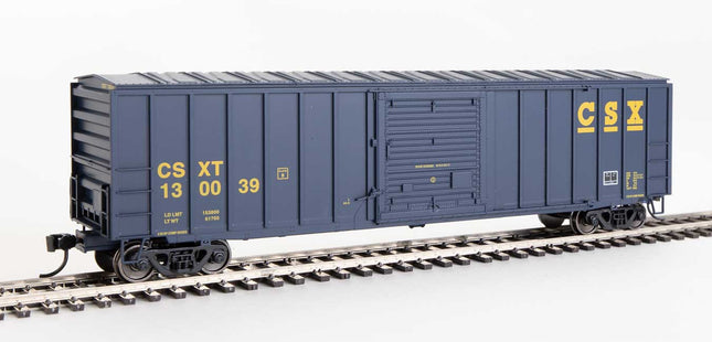 Walthers Mainline 910-1859 | 50' ACF Exterior Post Boxcar - Ready to Run - CSX Transportation #130039 (blue, yellow) | HO Scale