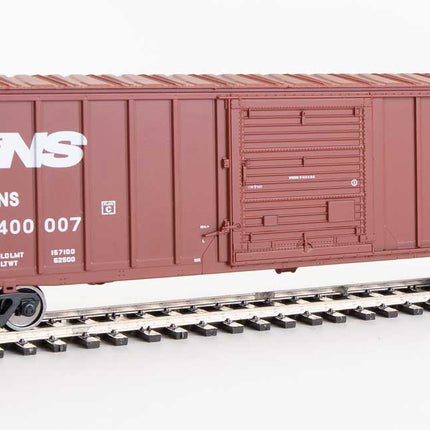 Walthers Mainline 910-1860 | 50' ACF Exterior Post Boxcar - Ready to Run - Norfolk Southern #400007 (Boxcar Red) | HO Scale
