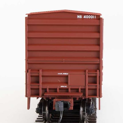 Walthers Mainline 910-1861 | 50' ACF Exterior Post Boxcar - Ready to Run - Norfolk Southern #400011 (Boxcar Red) | HO Scale