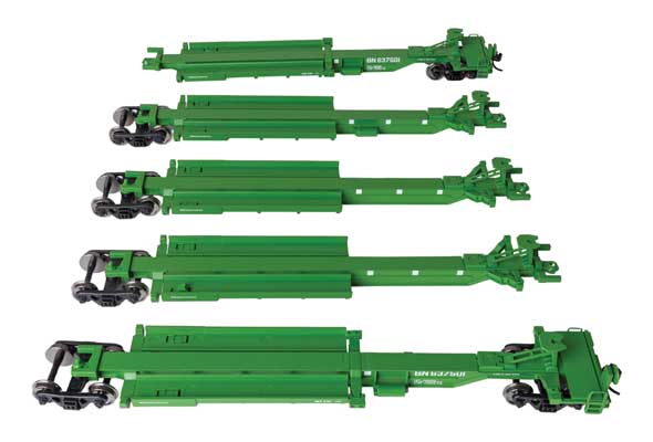 WalthersMainline 910-5263 | 263' Five-Unit All-Purpose 48' Spine Car - Burlington Northern #637501 | HO Scale