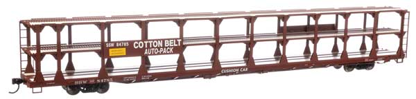 Walthers Mainline 910-8221 | 89' Flatcar with Tri-Level Open Auto Rack - Southern Pacific SP #84785 | HO Scale