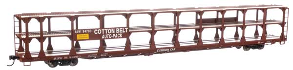 Walthers Mainline 910-8222 | 89' Flatcar with Tri-Level Open Auto Rack - Southern Pacific SP #84790 | HO Scale