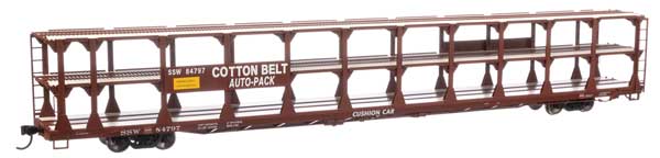 Walthers Mainline 910-8223 | 89' Flatcar with Tri-Level Open Auto Rack - Southern Pacific SP #84797 | HO Scale