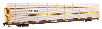 WalthersMainline 8322 89' Flatcar w/Tri-Level Shielded Auto Rack Southern #962044 HO scale