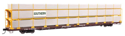 WalthersMainline 8323 89' Flatcar w/Tri-Level Shielded Auto Rack Southern #962087 HO scale