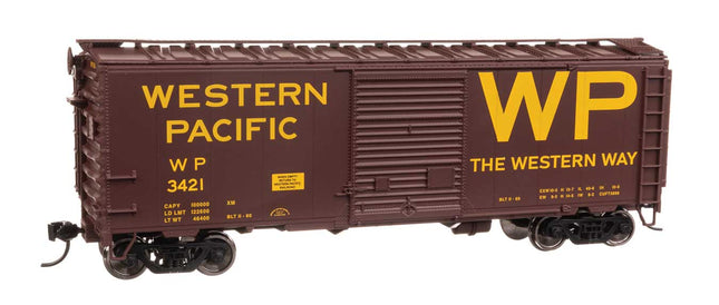 WalthersMainline 45224 | 40' ACF Welded Boxcar w/8' Youngstown Door - Ready to Run - Western Pacific(TM) #3421 | HO Scale