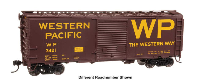 WalthersMainline 45225 | 40' ACF Welded Boxcar w/8' Youngstown Door - Ready to Run - Western Pacific(TM) #3422 | HO Scale