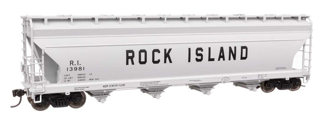 WalthersMainline 910-49216 | ACF 5250 4-Bay Centerflow Covered Hopper Rock Island #13981 | HO Scale