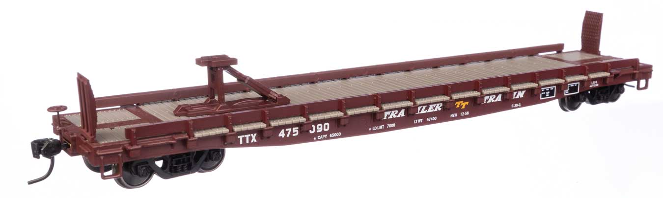 WalthersMainline 910-50513 | 53' GSC Piggyback Service Flatcar - Ready to Run - Trailer Train TTX #475090 | HO Scale