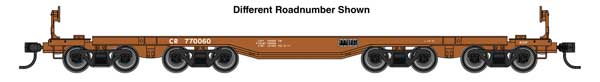 WalthersMainline 910-51015 HO scale 66' heavy-duty 4-truck flatcar, Conrail #770066