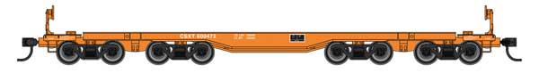 WalthersMainline 910-51016 HO scale 66' heavy-duty 4-truck flatcar, CSX #600472