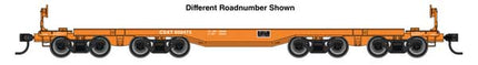 WalthersMainline 910-51017 HO scale 66' heavy-duty 4-truck flatcar, CSX #600473