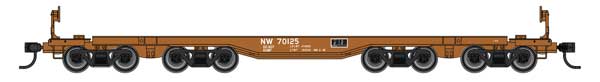 WalthersMainline 910-51018 HO scale 66' heavy-duty 4-truck flatcar, Norfolk & Western #70125