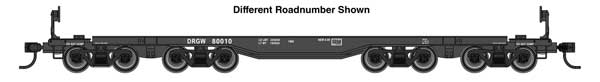 WalthersMainline 910-51021 HO scale 66' heavy-duty 4-truck flatcar, Denver & Rio Grande Western #80012