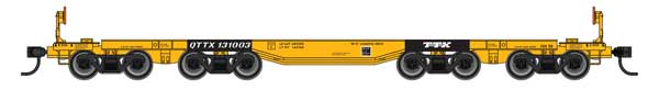 WalthersMainline 910-51022 HO scale 66' heavy-duty 4-truck flatcar, TTX #131003