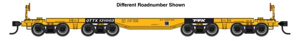 WalthersMainline 910-51023 HO scale 66' heavy-duty 4-truck flatcar, TTX #131004