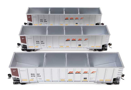 WalthersMainline 910-55910 50' Bethgon Coalporter Coal Gondola 3-Pack BNSF HO Scale