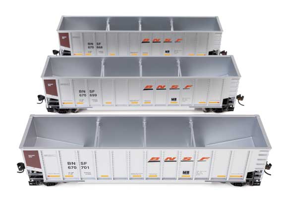 WalthersMainline 910-55910 50' Bethgon Coalporter Coal Gondola 3-Pack BNSF HO Scale