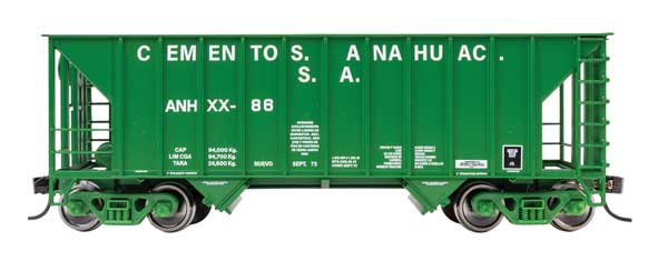 WalthersMainline 910-56636 HO scale 34' Greenville 100-ton 2-bay hopper, Cementos #ANHXX-86