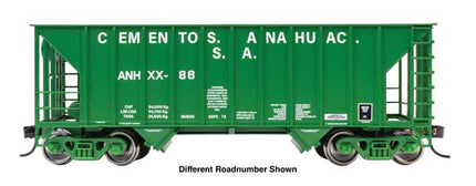 WalthersMainline 910-56637 HO scale 34' Greenville 100-ton 2-bay hopper, Cementos #ANHXX-101