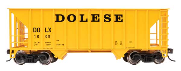 WalthersMainline 910-56638 HO scale 34' Greenville 100-ton 2-bay hopper, DOLESE #1009