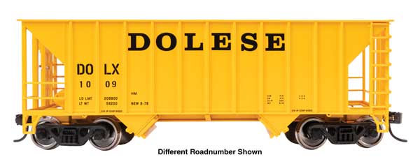 WalthersMainline 910-56639 HO scale 34' Greenville 100-ton 2-bay hopper, DOLESE #1013