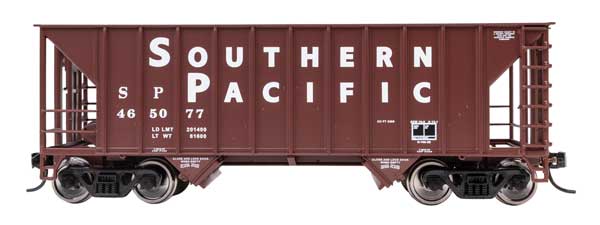 WalthersMainline 910-56646 HO scale 34' Greenville 100-ton 2-bay hopper, Southern Pacific #465077
