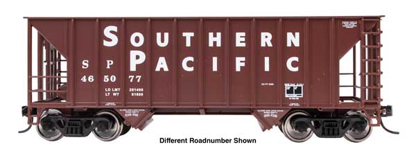 WalthersMainline 910-56647 HO scale 34' Greenville 100-ton 2-bay hopper, Southern Pacific #465597