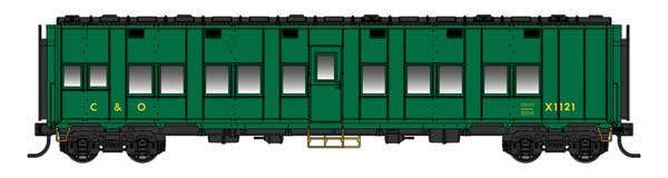 WalthersProto 920-17804 HO scale Pullman-Standard Troop Sleeper Car - Lighted, Chesapeake & Ohio #X1121