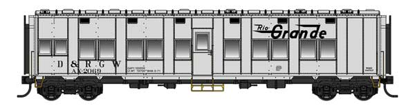 WalthersProto 920-17805 HO scale Pullman-Standard Troop Sleeper Car - Lighted, Denver & Rio Grande Western #AX2069