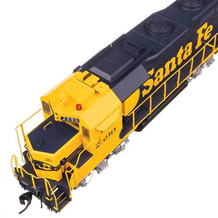 WalthersProto EMD GP35 Phase II locomotive in Santa Fe colors, model #2890, detailed HO scale model.