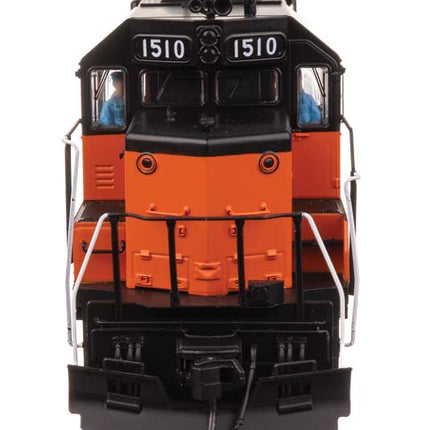 WalthersProto EMD GP35 Phase II Milwaukee Road #1510 HO scale model train front view.