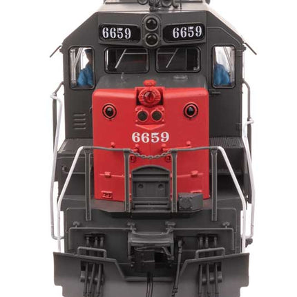 WalthersProto EMD GP35 Phase II Southern Pacific #6659 HO Scale model front view with detailed features.