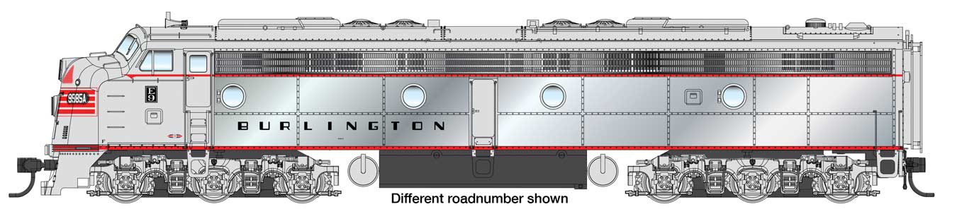 Walthers Proto 920-49916 | EMD E8A - Standard DC - Chicago, Burlington & Quincy #9991 (plated sides) | HO Scale
