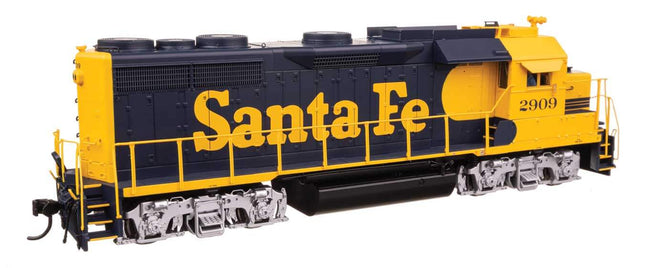 WalthersProto EMD GP35 Phase II model in Santa Fe livery #2909, HO scale diecast train engine.