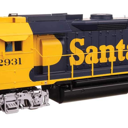 WalthersProto EMD GP35 Phase II model train in Santa Fe livery, HO scale, featuring dynamic details and engine number 2931.