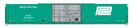 HO scale Penn Central #295444 86' Pullman-Standard double-door hi-cube boxcar model, ideal for auto production transport.