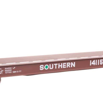 HO scale Walthers Proto 50' Sieco pulpwood flatcar Southern Railway #141159 model ready to run.