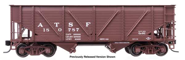 WalthersProto 920-105908 HO scale 34' steel-sheathed War Emergency hopper, Santa Fe #180624