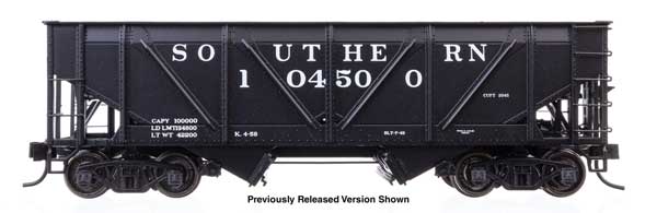 WalthersProto 920-105920 HO scale 34' steel-sheathed War Emergency hopper, Southern Railway #105254