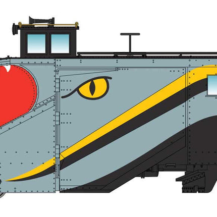 Walthers Proto Russell Snowplow in HO Scale with striking monster design and vibrant colors, perfect for winter railroading.