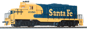 Walthers Trainline 931-103 | EMD GP9M - Standard DC - Santa Fe (Warbonnet; blue, yellow) | HO Scale