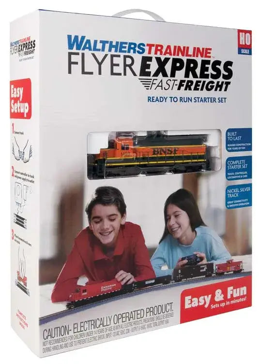 Walthers Trainline 931-1210 | Flyer Express Fast-Freight Train Set - Burlington Northern Santa Fe | HO Scale