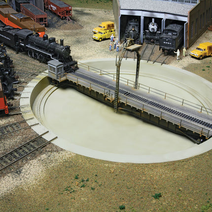 Walthers Cornerstone 933-2860 | Motorized 90' Turntable - Assembled - 13-3/4" 34.9cm Overall Diameter | HO Scale