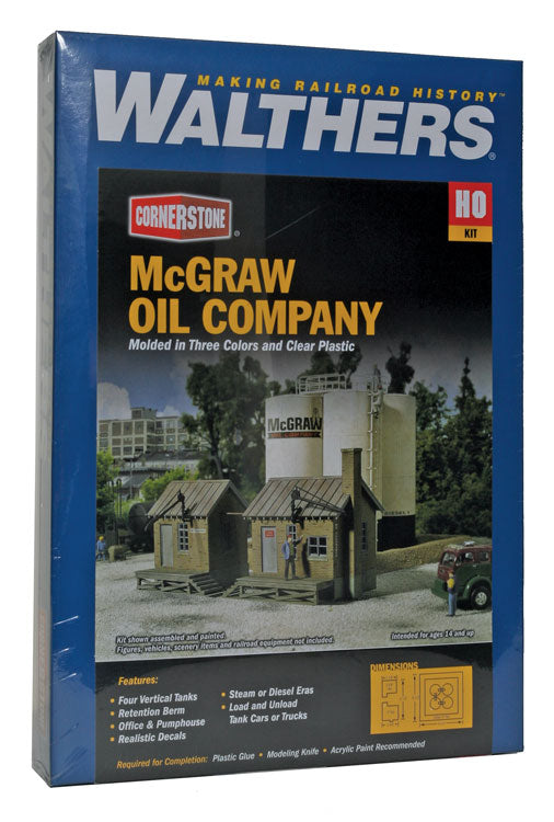 Walthers Cornerstone 933-2913 | McGraw Oil Company - Plastic Building Kit | HO Scale